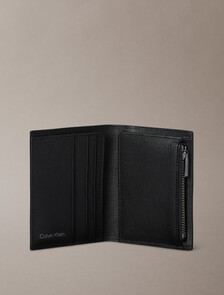 Leather RFID Emblem Logo Billfold Wallet, Black, hi-res