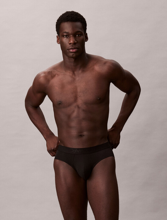 CK Black Cotton Stretch Hip Brief