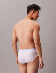 Graphic Monogram Cotton Stretch Briefs, Black/Misty Grey/White, hi-res