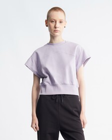 Feminine Seaming Cropped Top, Lavender Aura, hi-res