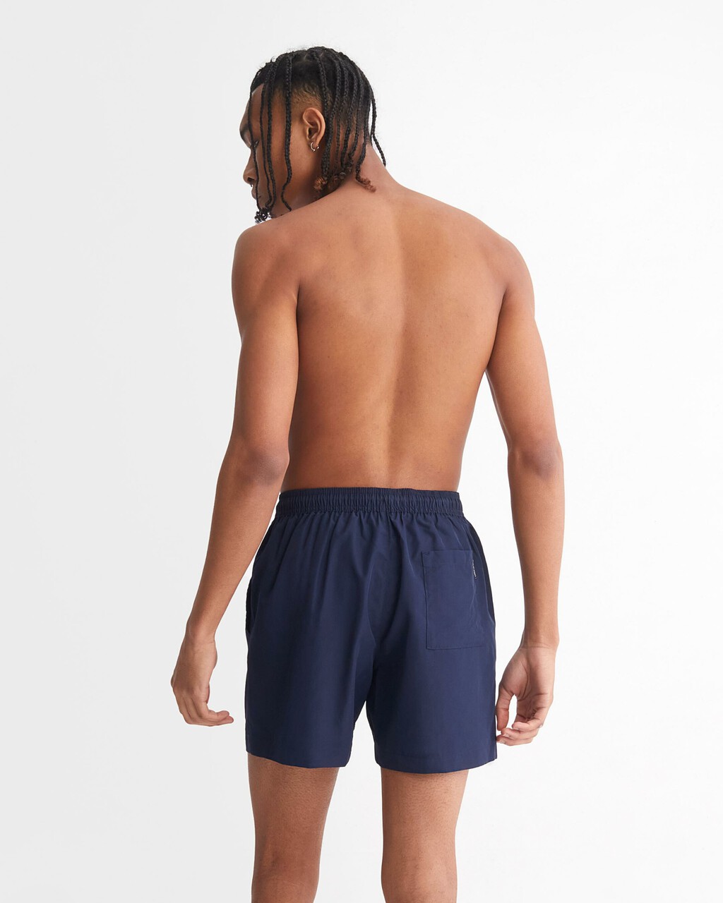 CK Monogram Medium Drawstring Swim Shorts, Navy Iris, hi-res
