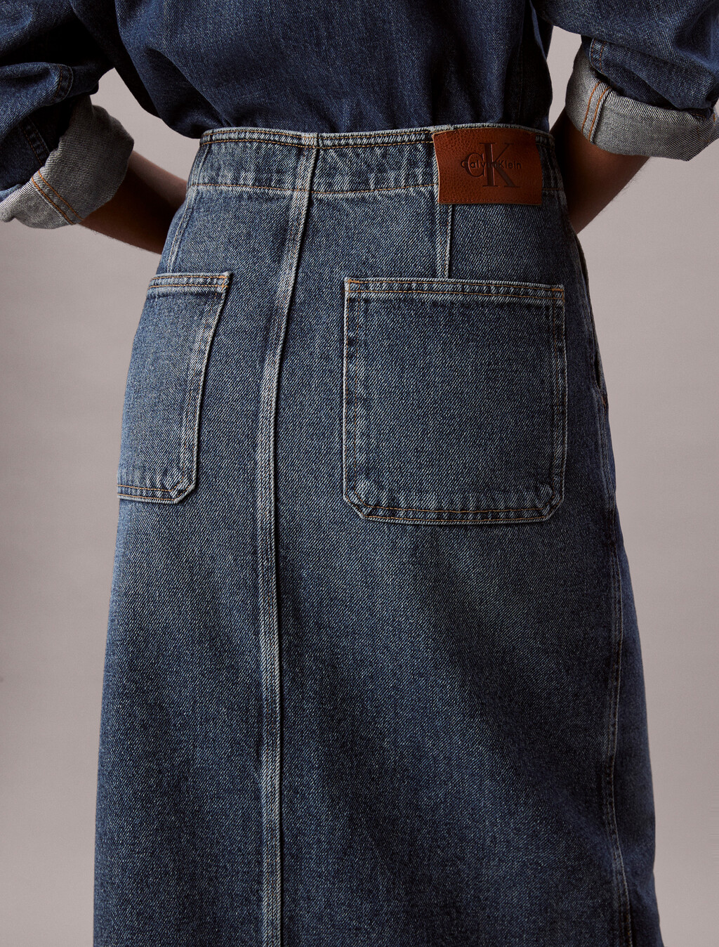 Denim Carpenter Maxi Skirt, TINTED ORCHARD, hi-res