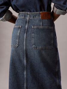 Denim Carpenter Maxi Skirt, TINTED ORCHARD, hi-res
