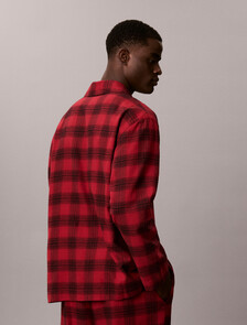 Flannel Pyjama Top, 21634 Domino Plaid Rio Red, hi-res