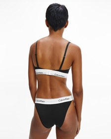 Modern Cotton Lightly Lined Triangle Bra, BLACK, hi-res