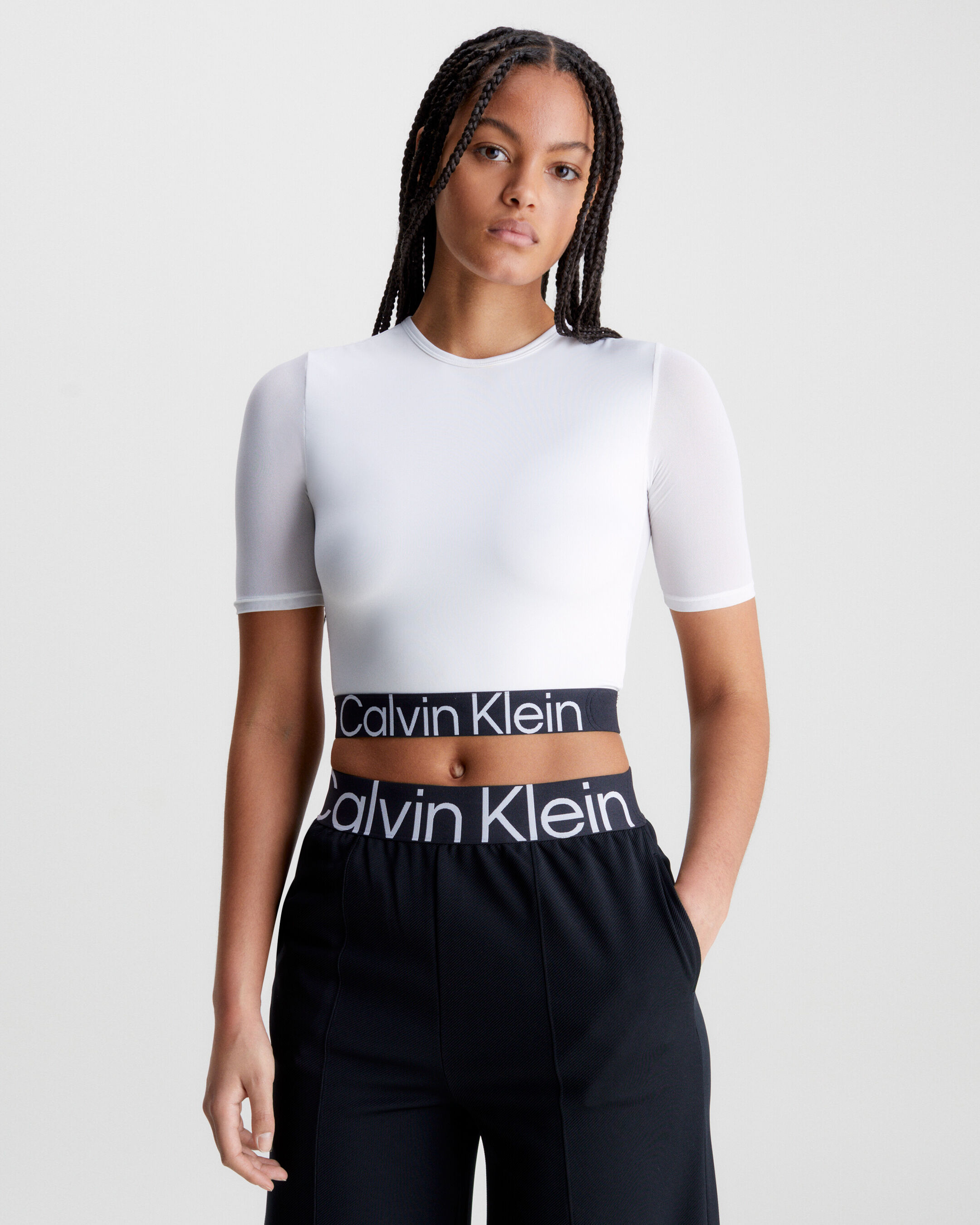 Effect Cropped Gym T Shirt white Calvin Klein Malaysia
