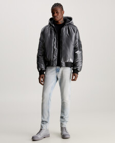 Liquid Metal Hooded Bomber Jacket, Liquid Metal, hi-res