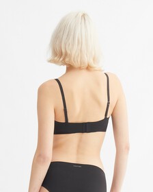 Mesh Lace Lightly Lined Bandeau Bra, Black, hi-res