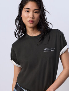 Jung Kook for Calvin Klein Logo Badge Relaxed T-Shirt, Peat, hi-res