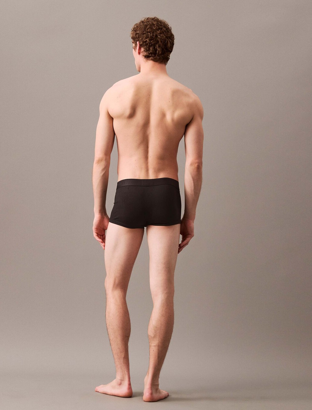 CK Black Logo Jacquard Low Rise Trunks, Black, hi-res