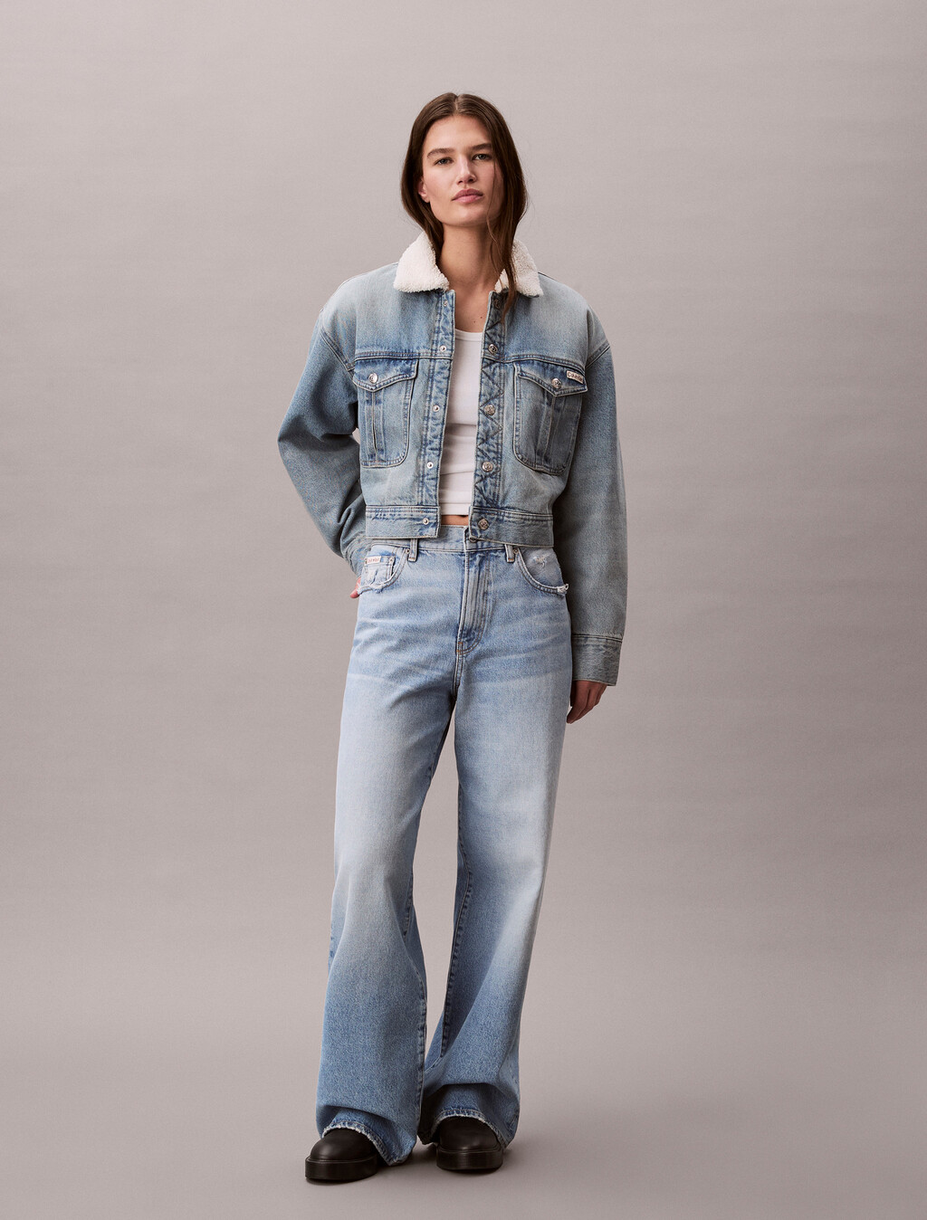 Sherpa Denim Jacket, BLUE NEWTON, hi-res