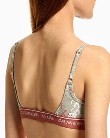 CK ONE COTTON LIGHTLY LINED BRALETTE, CROSSING LOGO PRINT+GREY HEATHER, hi-res