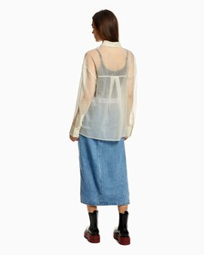 SHEER CHIFFON SHIRT, Eggshell, hi-res