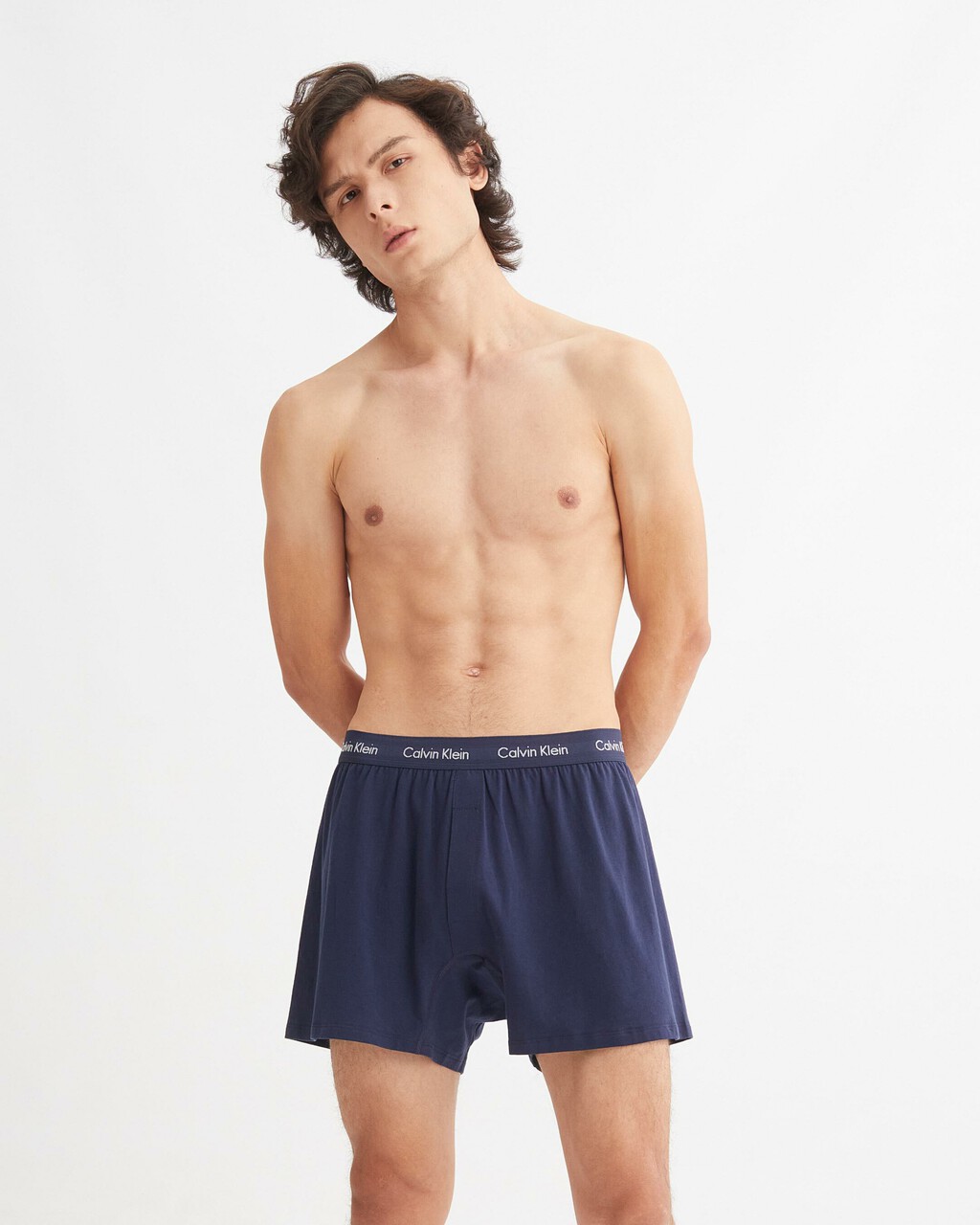 COTTON STRETCH TRADITIONAL BOXERS 2 PACK, BLUE SHADOW/COBALT WATER, hi-res