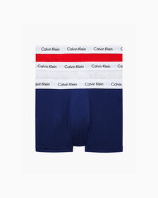COTTON STRETCH 3 PACK LOW RISE TRUNK, White/ Pyro Blue /Red Ginger, hi-res