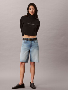 Relaxed Bermuda Denim Short, TINTED COYNE, hi-res