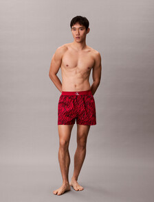 CK X Cotton Monogram Slim Boxer, PAINTED TIGER RED GALA, hi-res