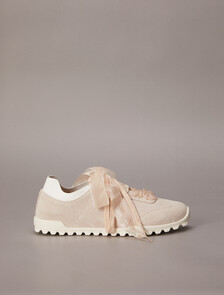 Murica - Suede Organza Runner Trainers, Light Cashew, hi-res