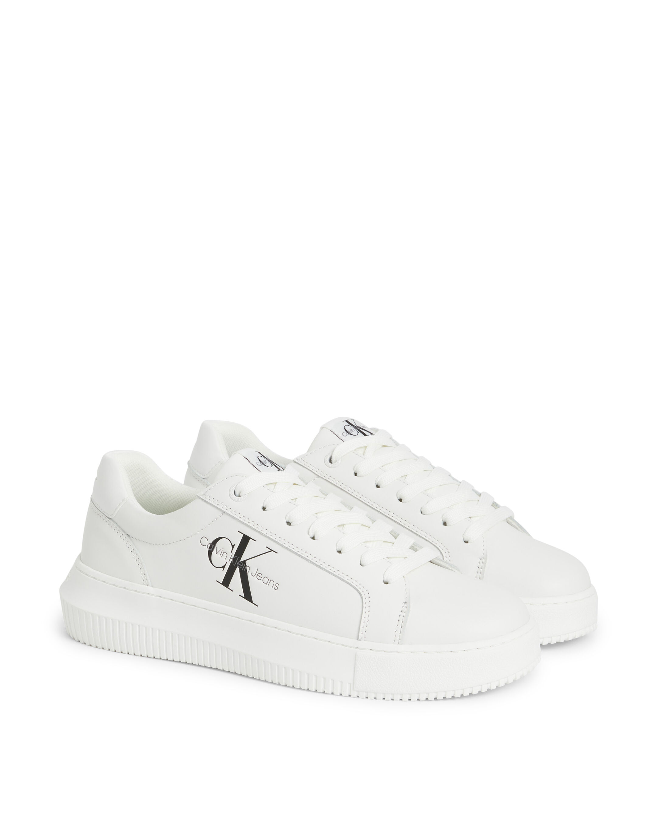 Calvin klein white trainers on sale