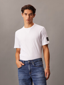 Institutional Logo Sleeve Badge Tee, Bright White, hi-res