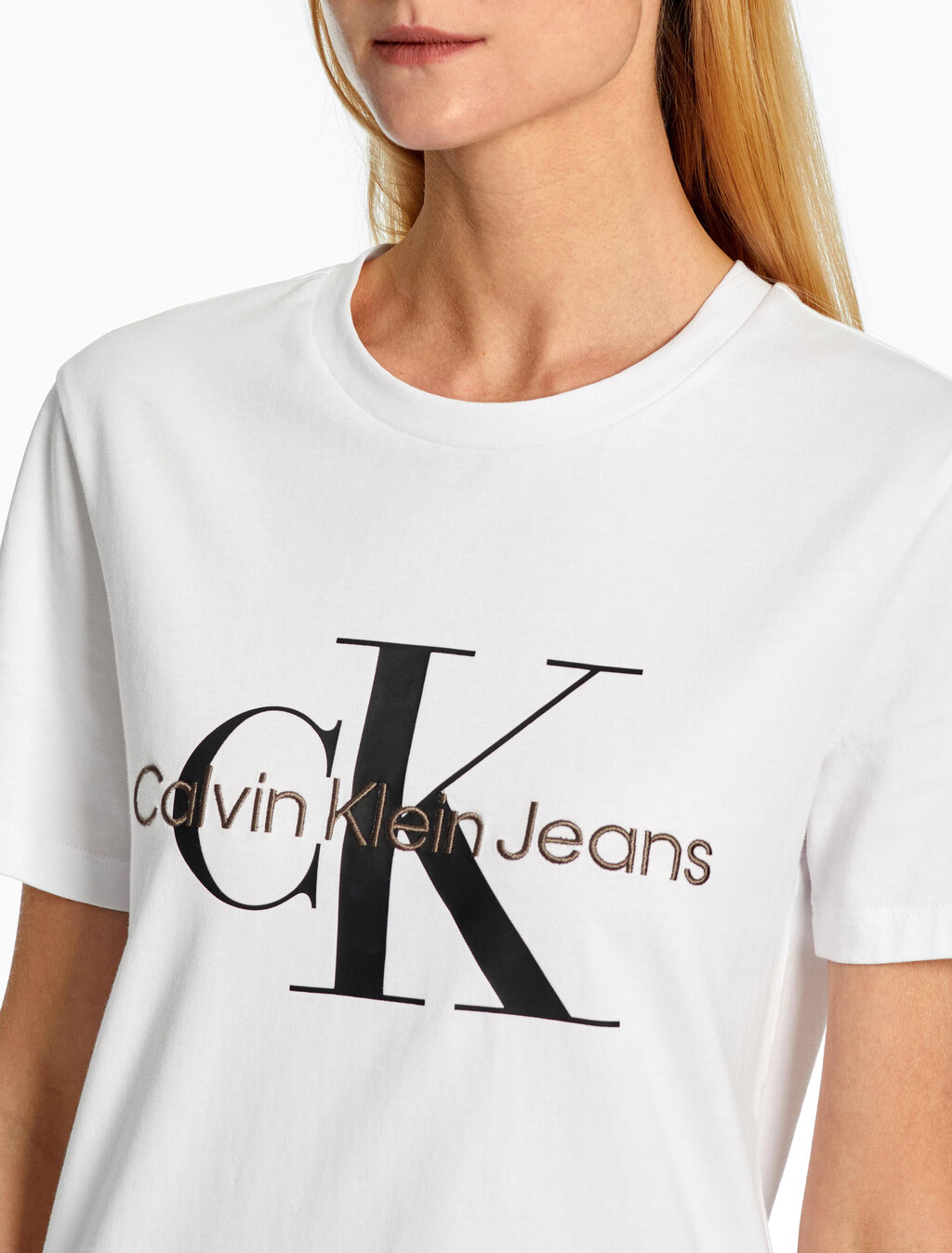 Organic Cotton Monogram Tee, Bright White, hi-res