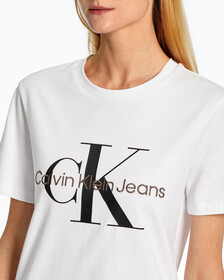 Organic Cotton Monogram Tee, Bright White, hi-res