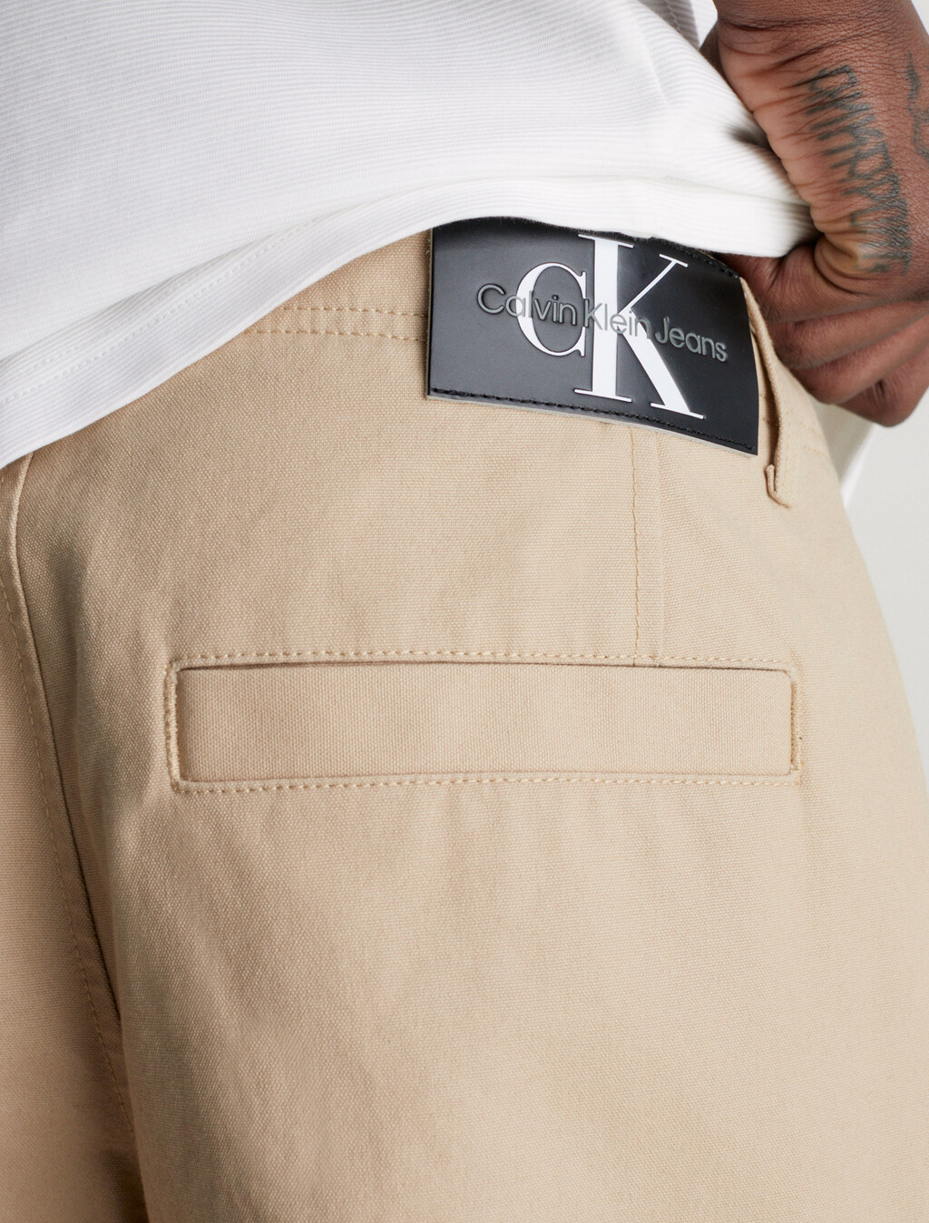 Cotton Canvas Cargo Pants, Travertine, hi-res