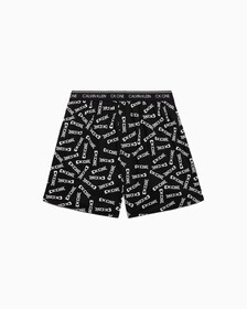 CK ONE WOVEN BOXERS, INKED LOGO PRINT BLACK, hi-res