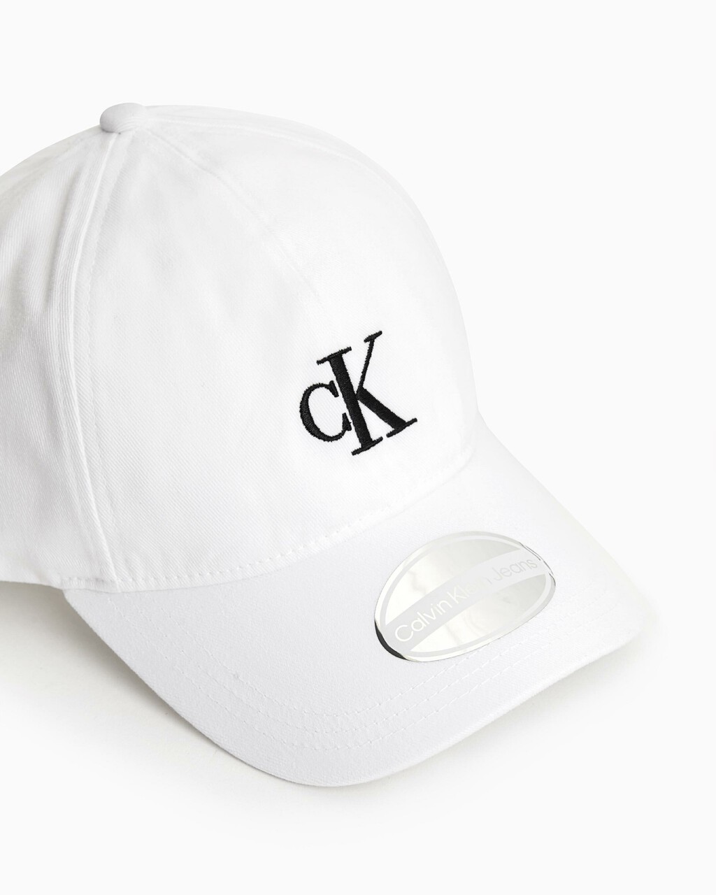 CK MONOGRAM COTTON CAP, BRIGHT WHITE, hi-res