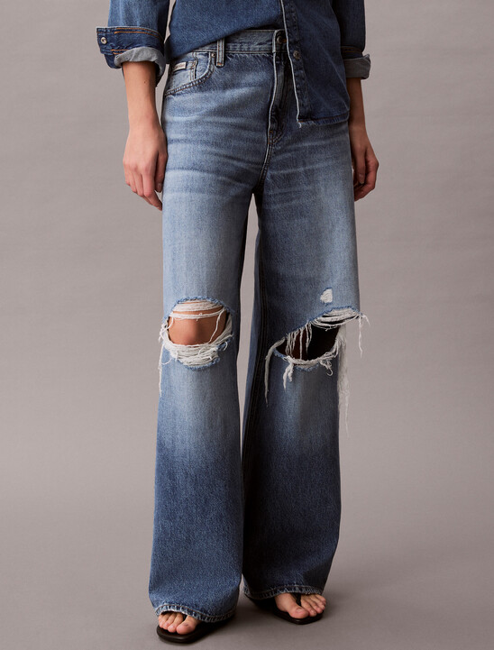 Low Rise Distressed Baggy Jeans