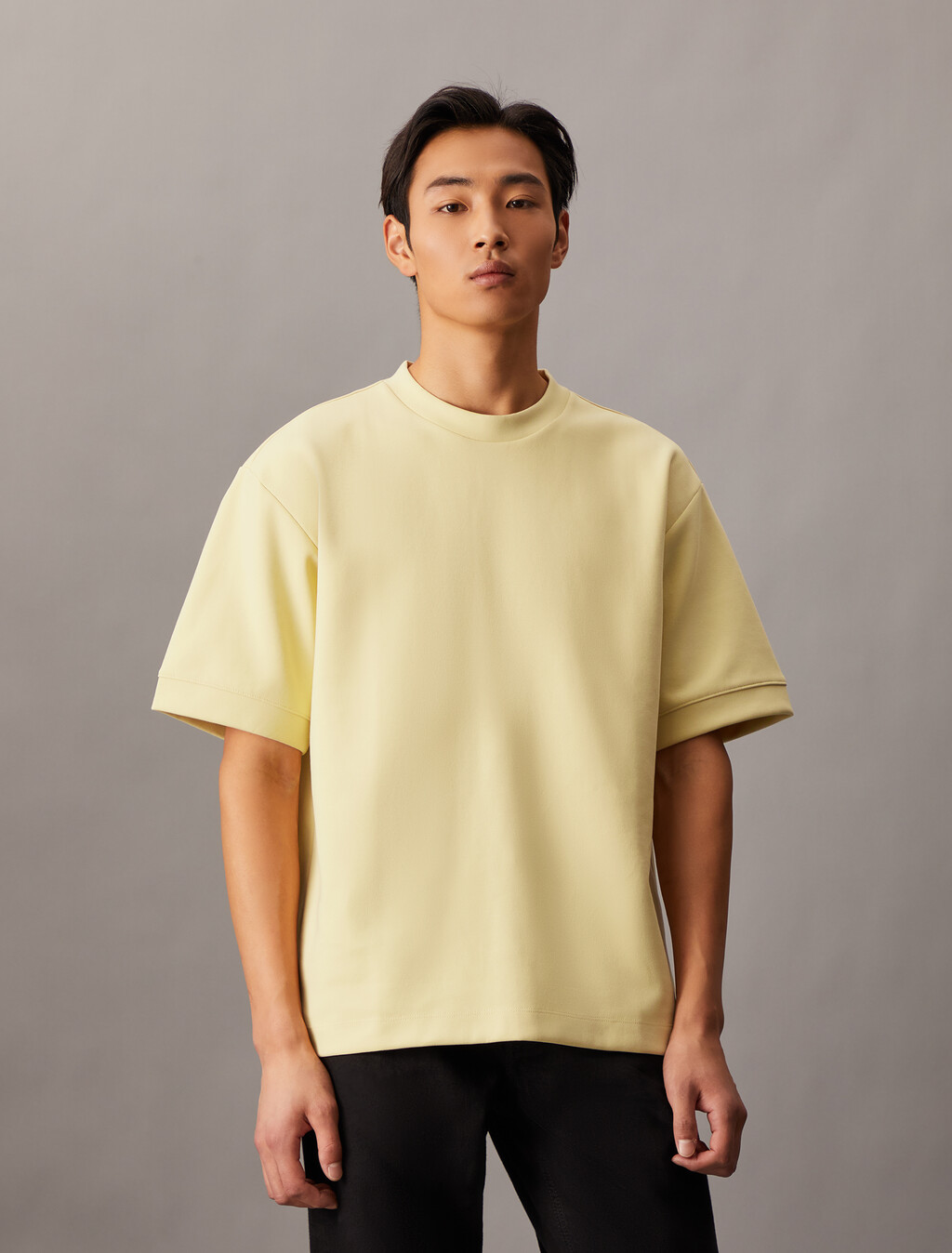Combed Lightweight Interlock Cotton Crewneck T-Shirt, Reed Yellow, hi-res