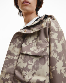 Recycled Polyester Hooded Windbreaker, AOP TRAVERTINE, hi-res