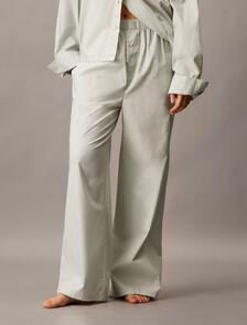 Cotton Poplin Wide Leg Pants, Jura Gray, hi-res