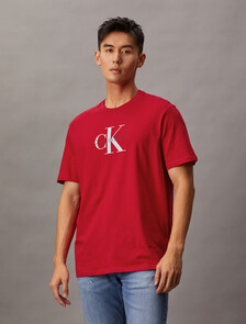 Monogram Crewneck Tee, Berry Sangria, hi-res