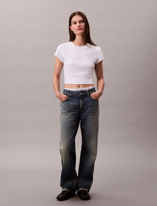 Slim Cropped Monogram T-shirt