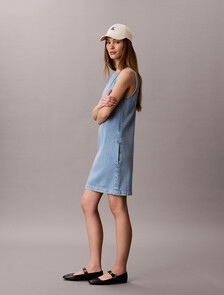 Denim Mini Shift Dress, CK AQUATIC, hi-res