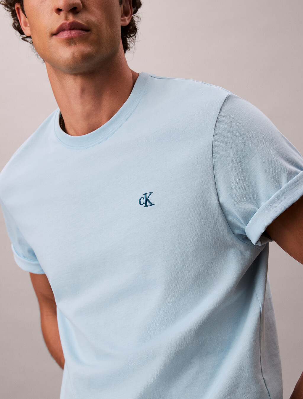 Embroidered Monogram Logo Relaxed T-Shirt, Stratosphere, hi-res