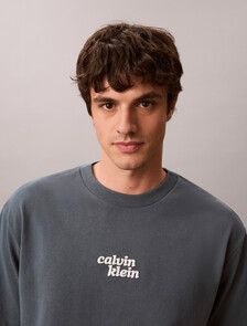 Relaxed High Pile Logo Tee, Dark Slate, hi-res