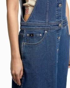 MIDI DUNGAREE DRESS, Dark Blue, hi-res
