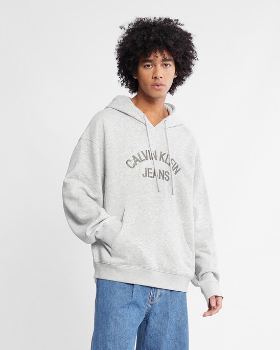 Curved Logo Relaxed Hoodie
