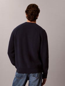 Wool Blend Ribbed Jumper, Dark Sapphire, hi-res