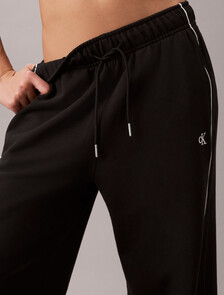 Monogram Cotton Terry Contrast Piping Pant, Black, hi-res