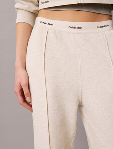 Logo Waistband Wide Leg Joggers, Vanilla Heather, hi-res