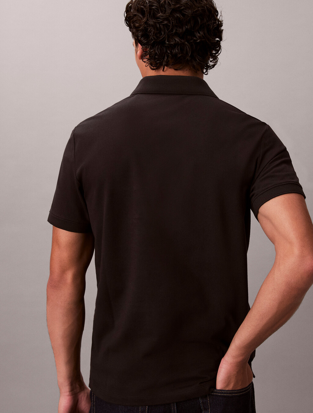 Cooling Pique Ottoman Collar Polo, Black, hi-res