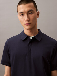 Double Mercerized Cotton Short Sleeve Polo, Dark Sapphire, hi-res