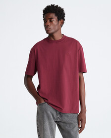Calvin Logo Crew Neck Tee, Tawny Port, hi-res