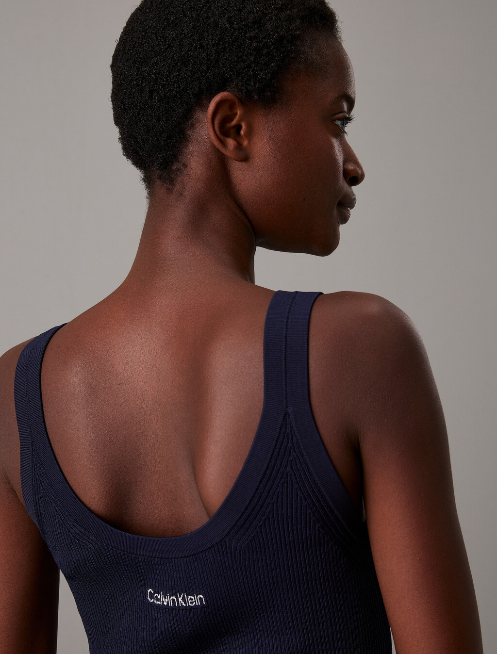 Viscose Rib Knit Tank Top, Baritone Blue, hi-res