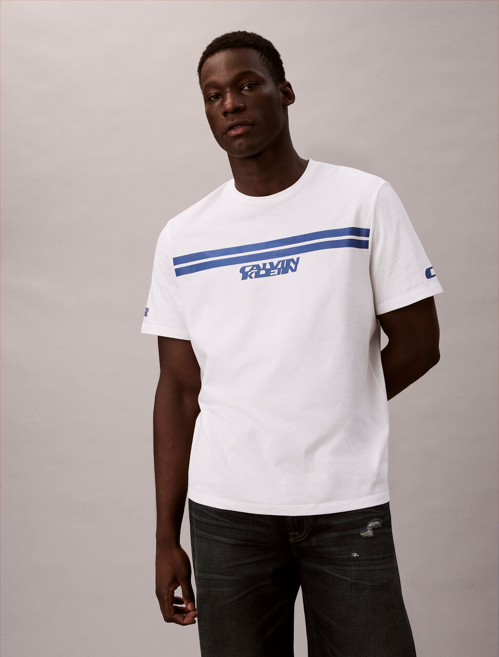 Racer Stripe Graphic Tee, Brilliant White, hi-res