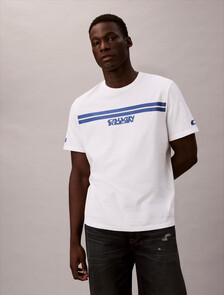 Racer Stripe Graphic Tee, Brilliant White, hi-res