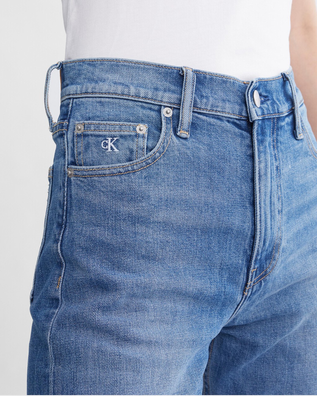 Italian Denim Frayed High Rise Wide Leg Jeans, Denim Medium, hi-res